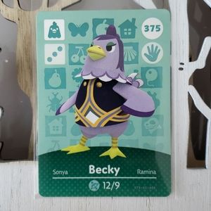 Genuine Animal Crossing amiibo card 375 Becky